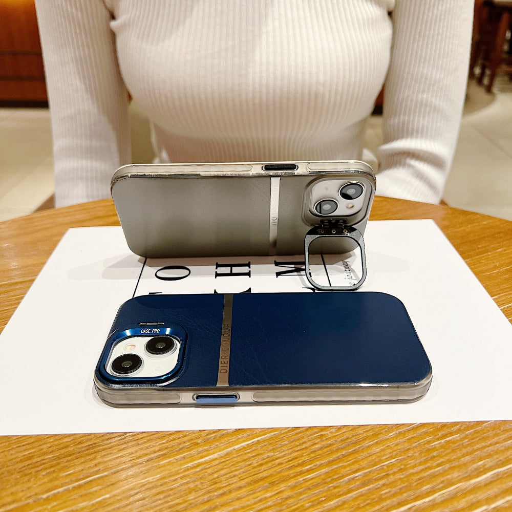 Bracket Kickstand TPU (Soft) | PC (Hard) Phone Case - iPhone 15 Pro Max