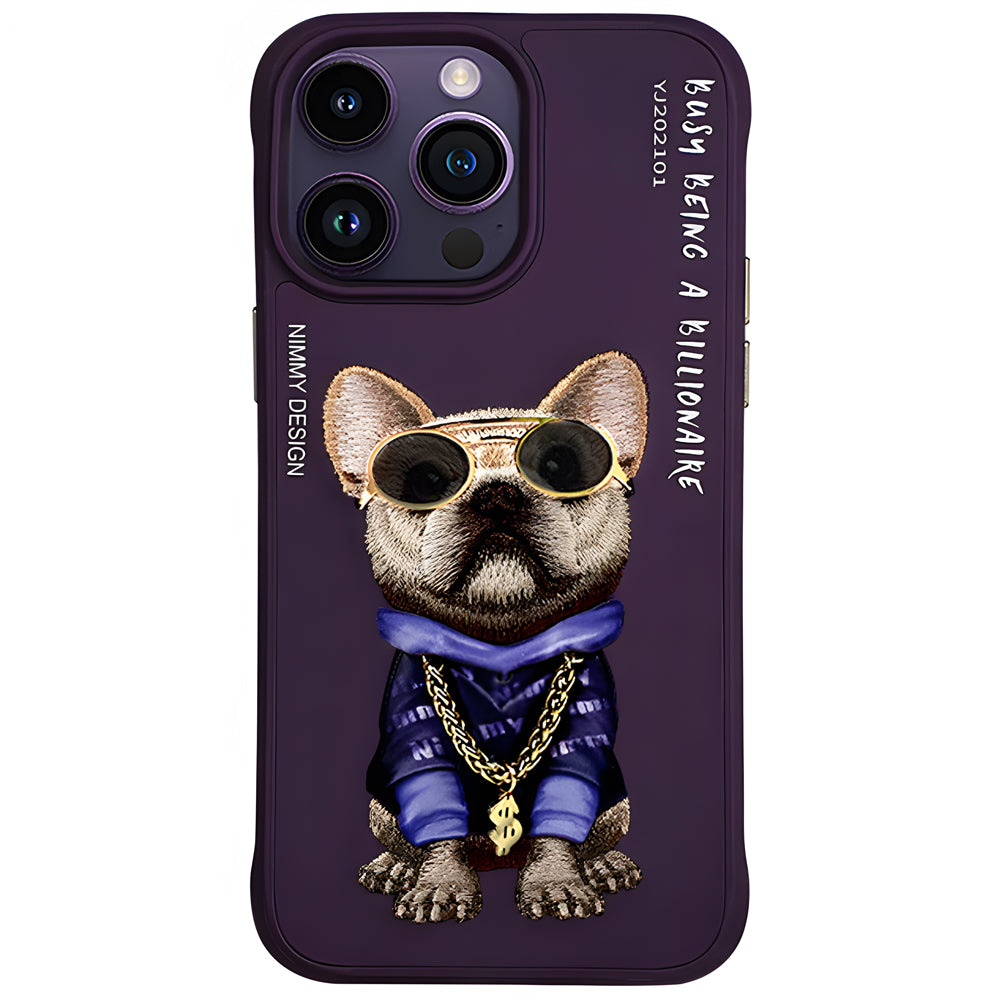 Nimmy Bull Dog Shockproof Embroidery Phone Case - iPhone 16