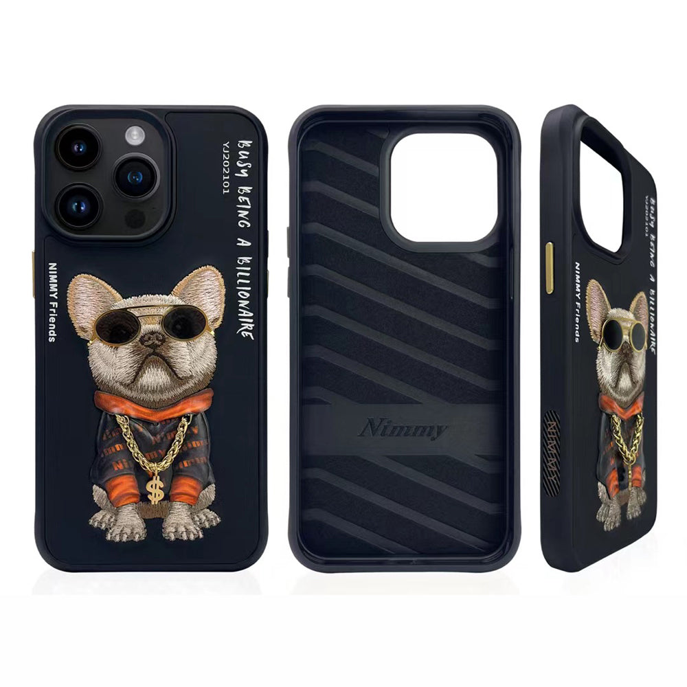 Nimmy Bull Dog Shockproof Embroidery Phone Case - iPhone 14 Pro