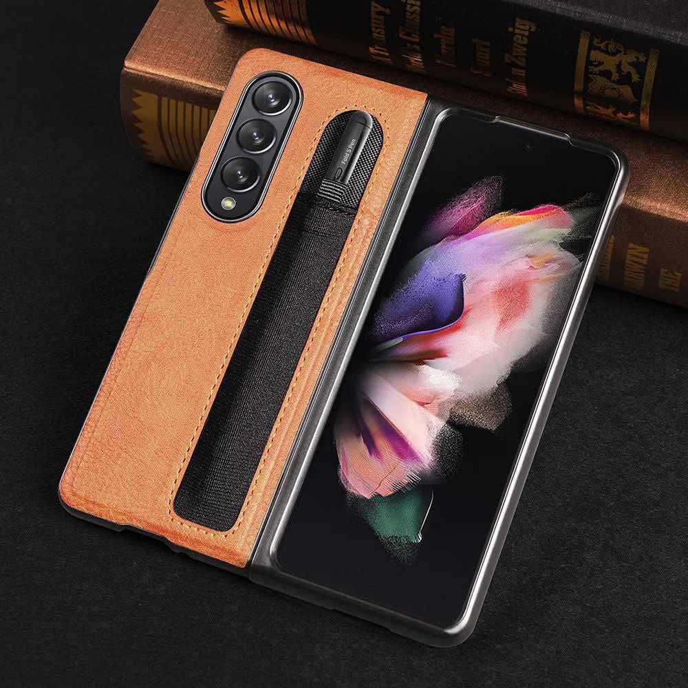 Luxury Business Phone Case With Pen Holder - Samsung Z Fold 4