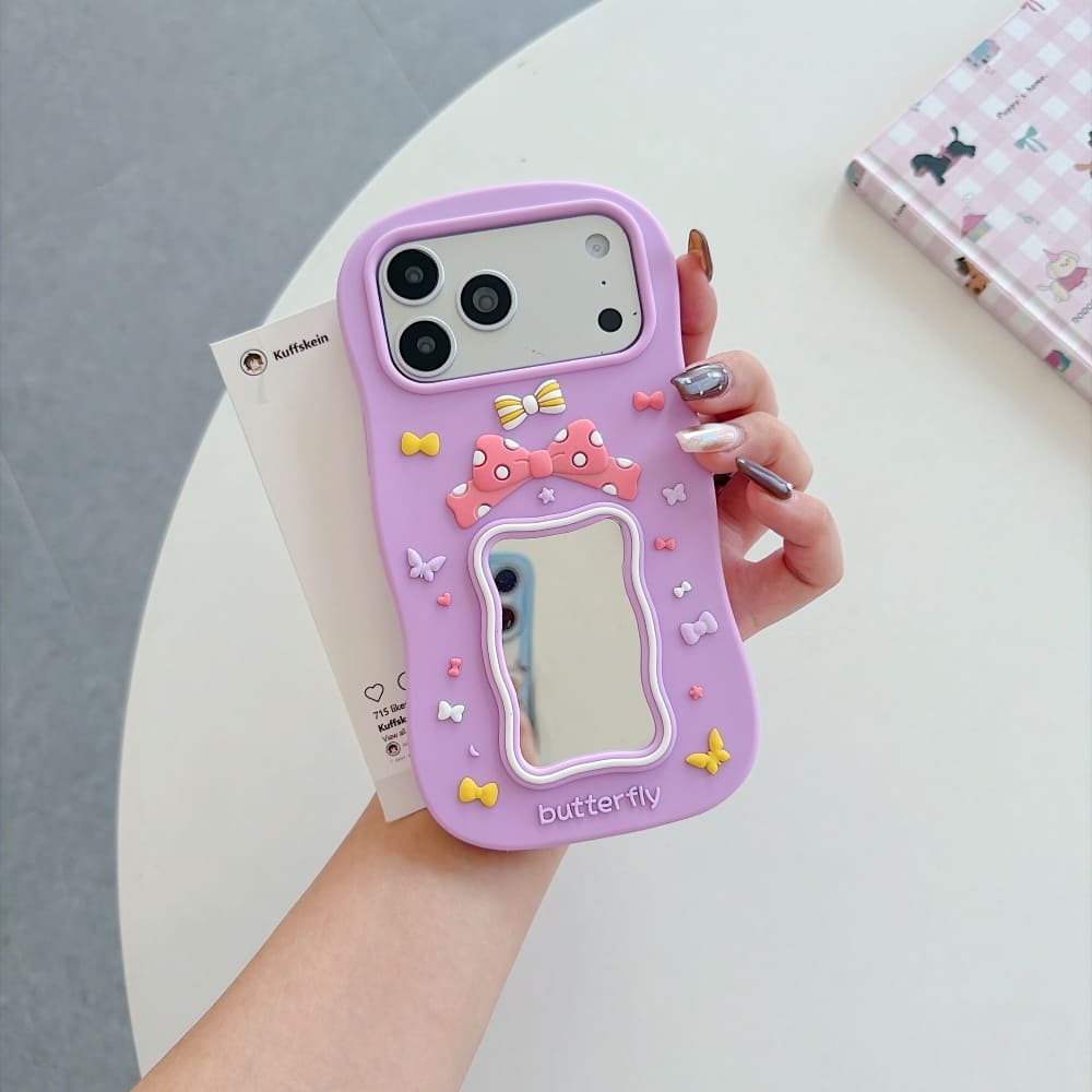 Butterfly Bow Dream Mirror Silicone Phone Case