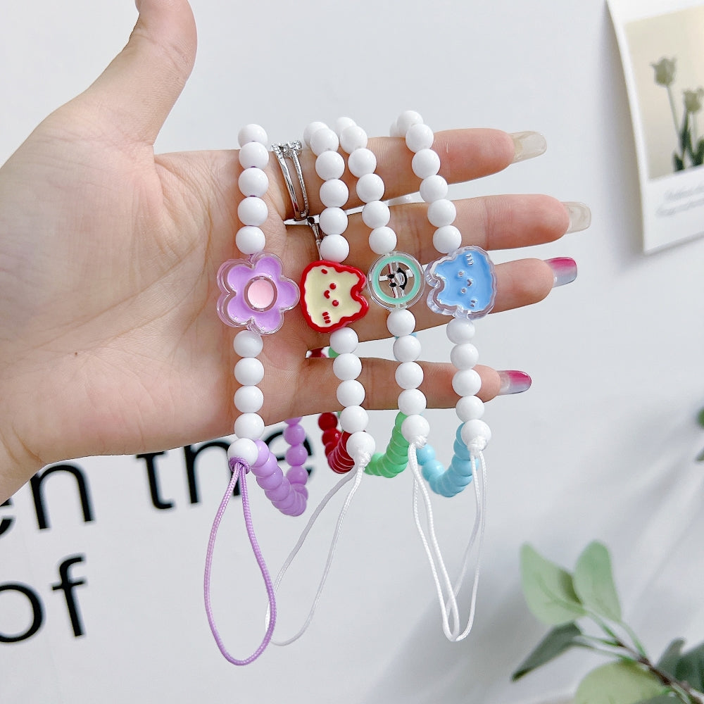 Flower | Smiley | Cartoon Colorful Beads Phone Charm | Bracelet