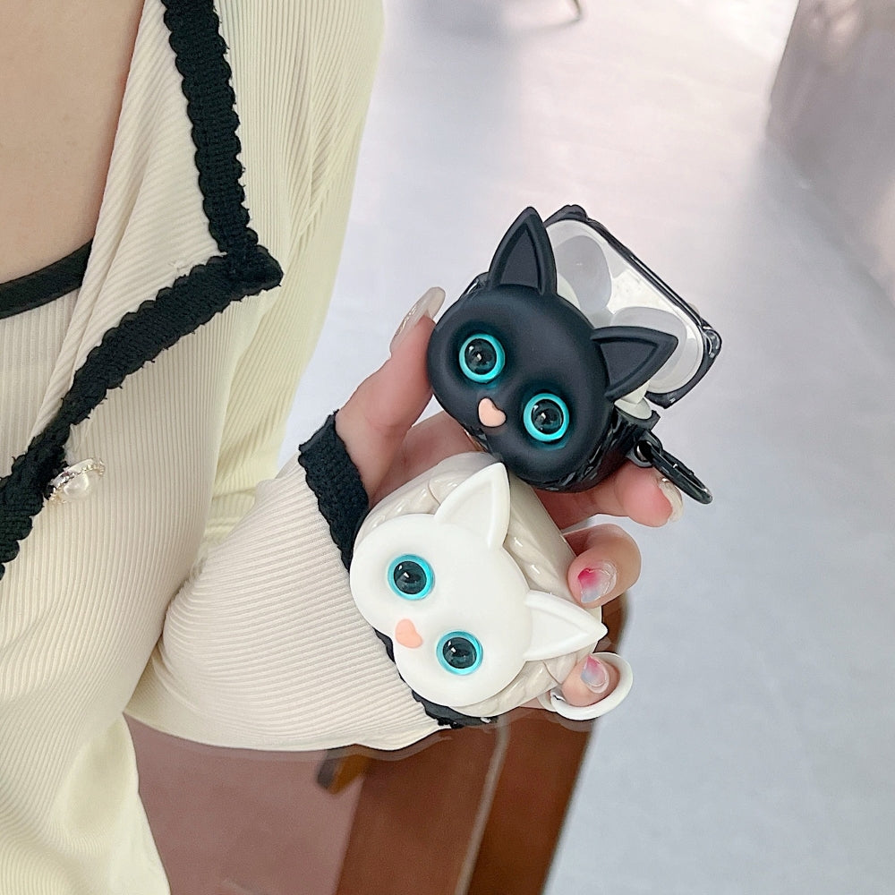 Cat Pattern AirPods Pro 2 Case | PC (Hard) Case with Keychain Hook
