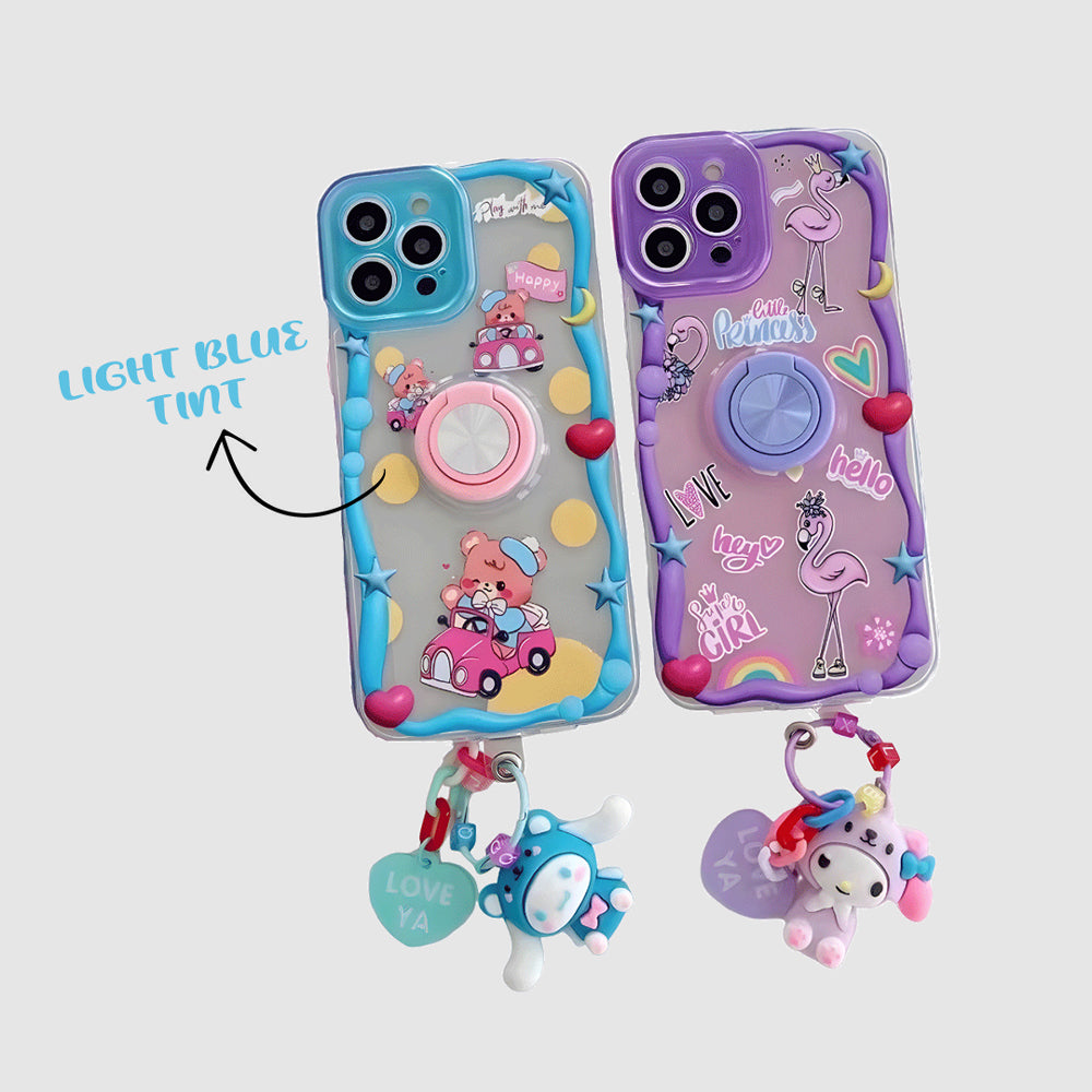 Fashion Cartoon 360 Degree Rotated Stand With Charm Case - Samsung A51