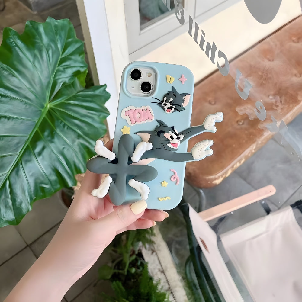 Silicone Soft 3D Running Cartoon Phone Case - iPhone 15