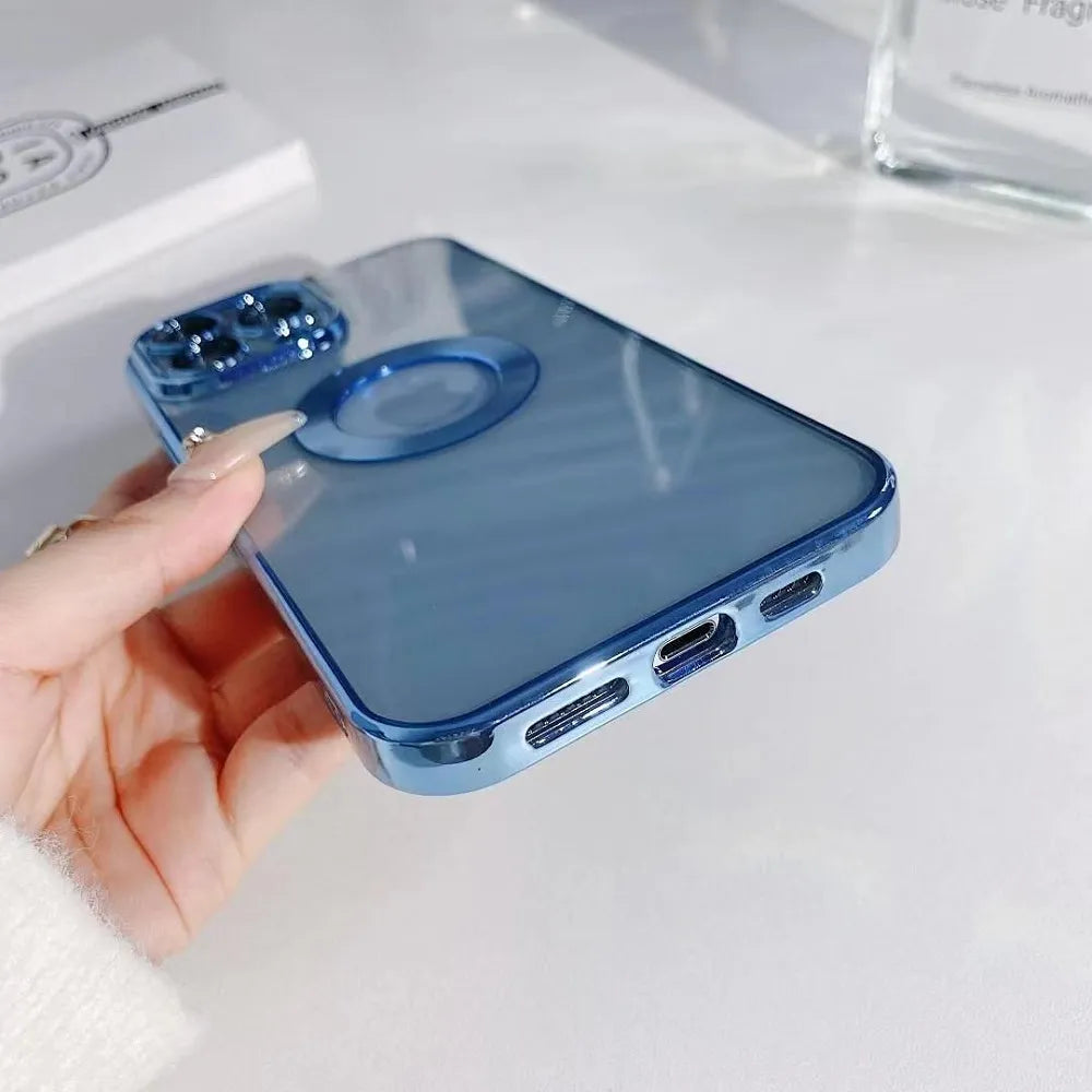 Transparent Chrome Ring Camera Protection Case - iPhone 14