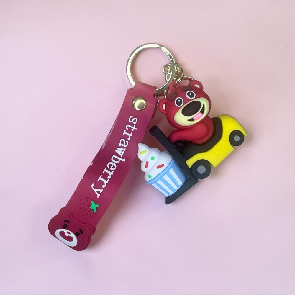 Creative Strawberry Bear Keychain | Handbag Charm | Phone Charm
