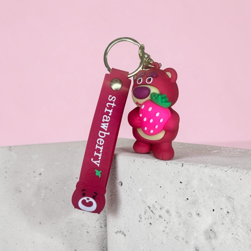 Creative Strawberry Bear Keychain | Handbag Charm | Phone Charm