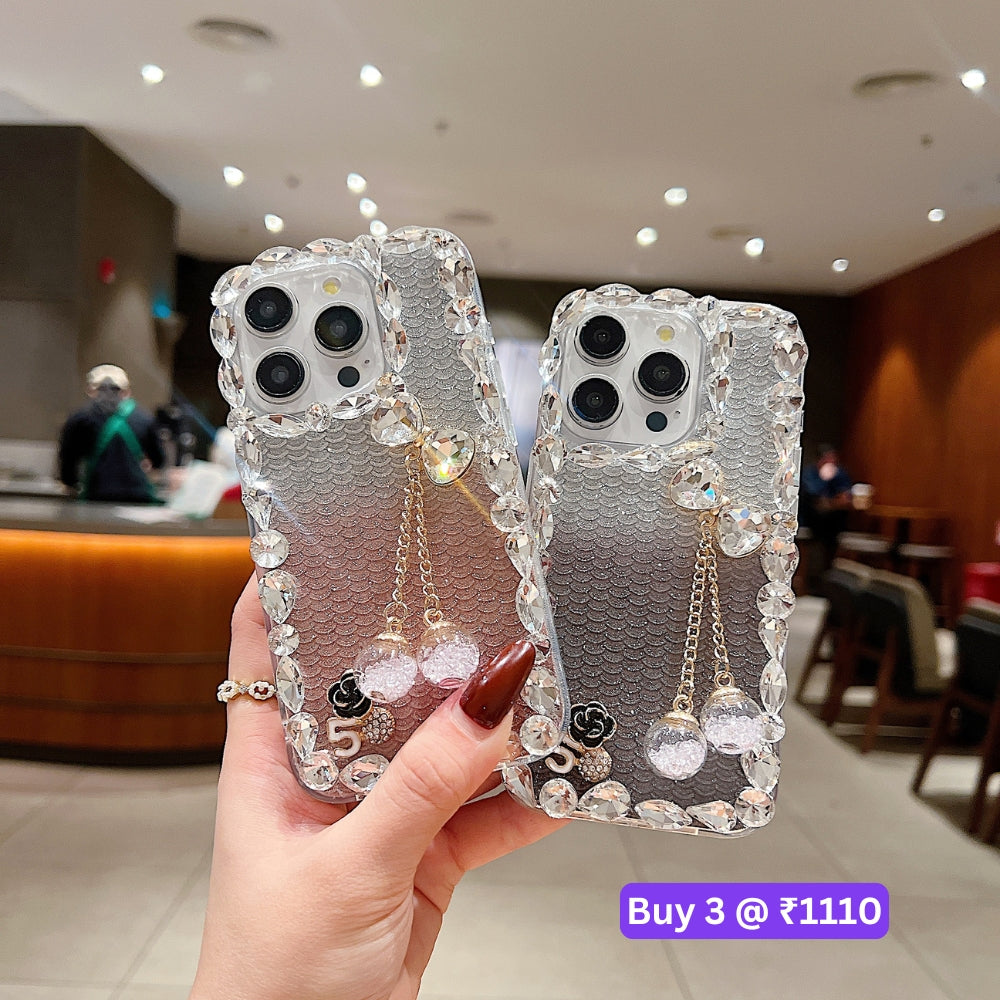 Crystal Diamond Handmade Transparent Phone Case - iPhone 16 Plus