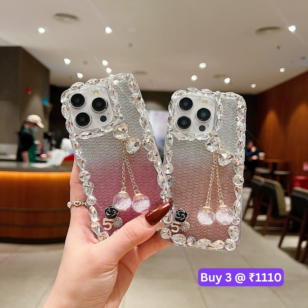 Crystal Diamond Handmade Transparent Phone Case - iPhone 16 Plus