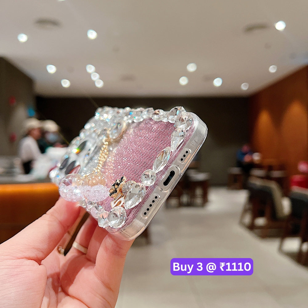 Crystal Diamond Handmade Transparent Phone Case - iPhone 16 Plus