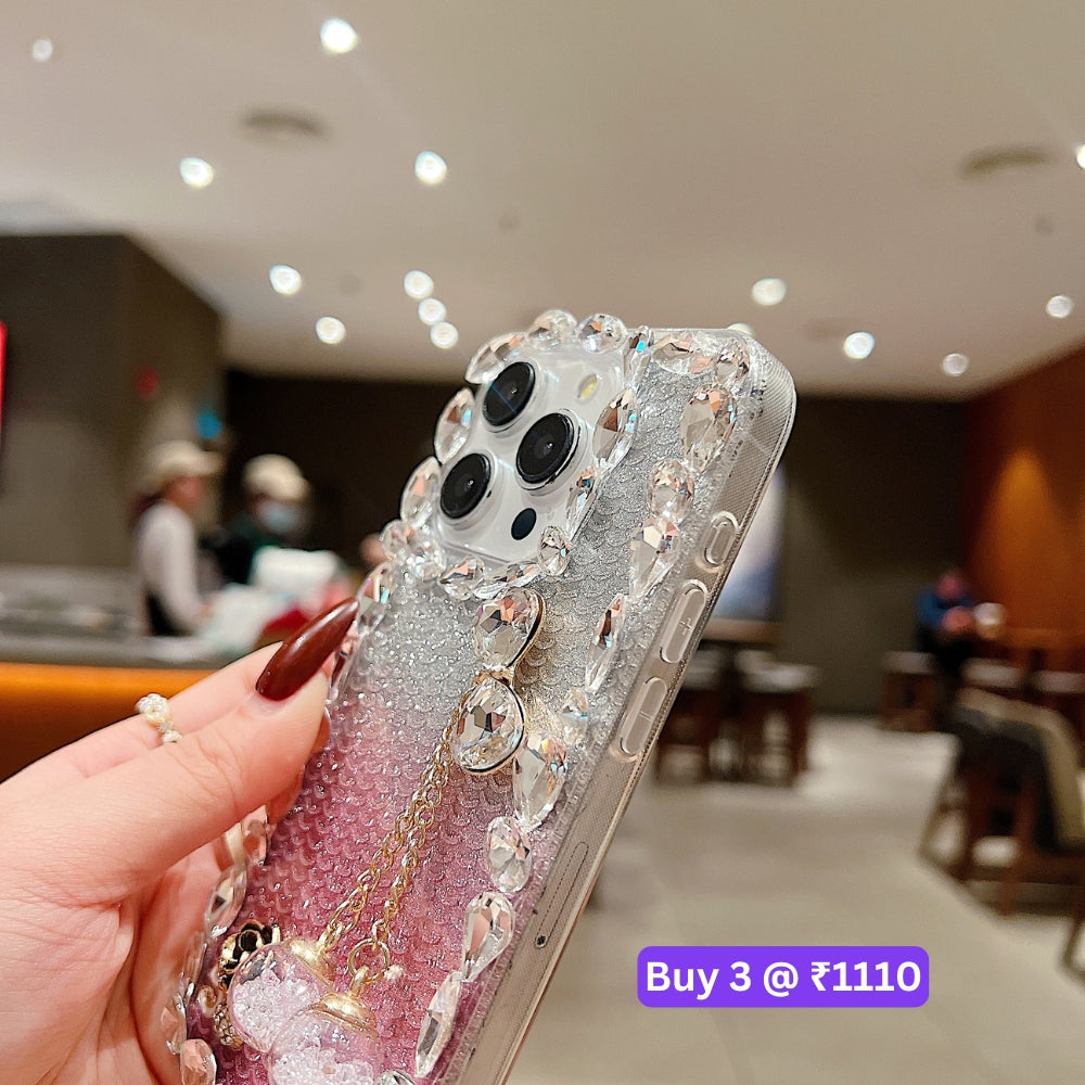 Crystal Diamond Handmade Transparent Phone Case - iPhone 16 Plus