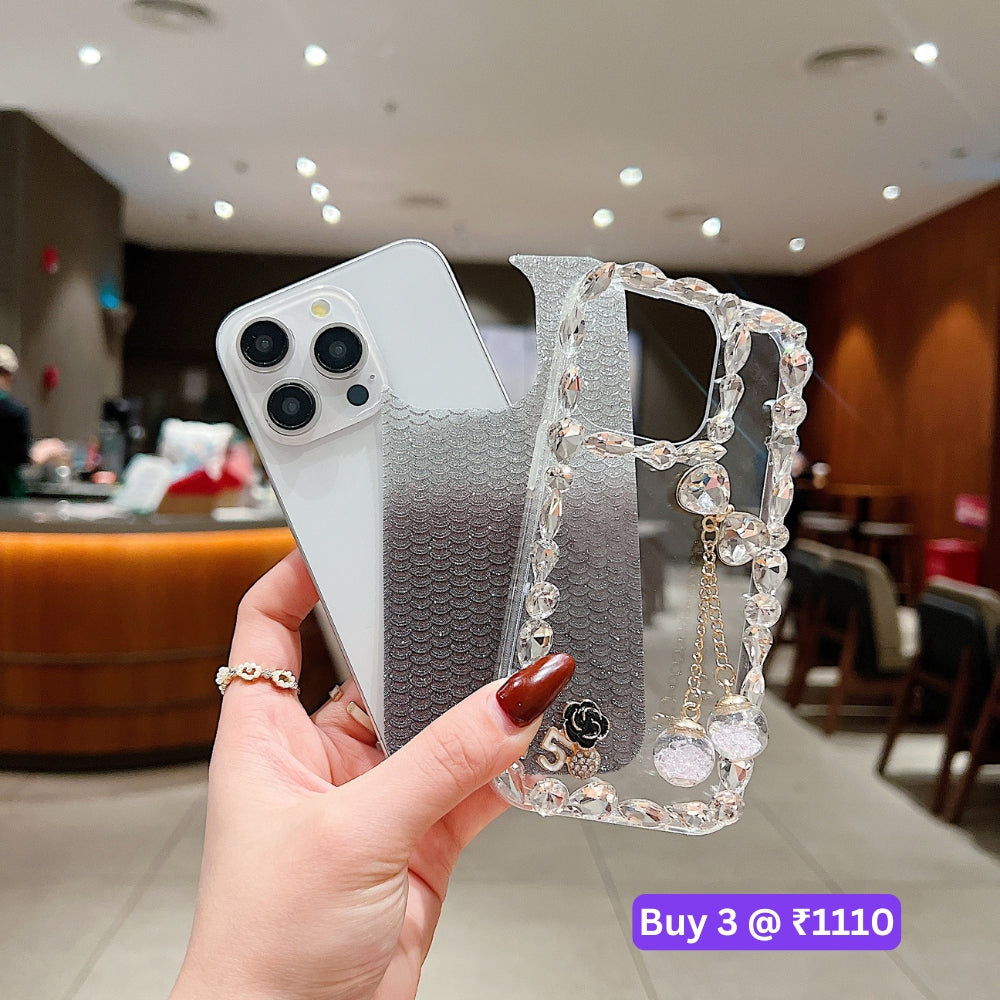 Crystal Diamond Handmade Transparent Phone Case - iPhone 16 Plus