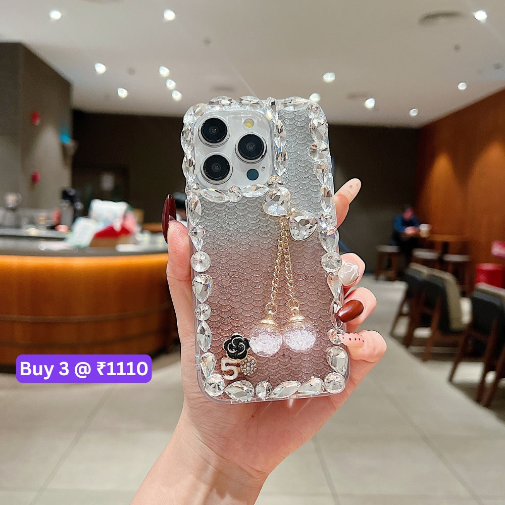 Crystal Diamond Handmade Transparent Phone Case - iPhone 16 Plus