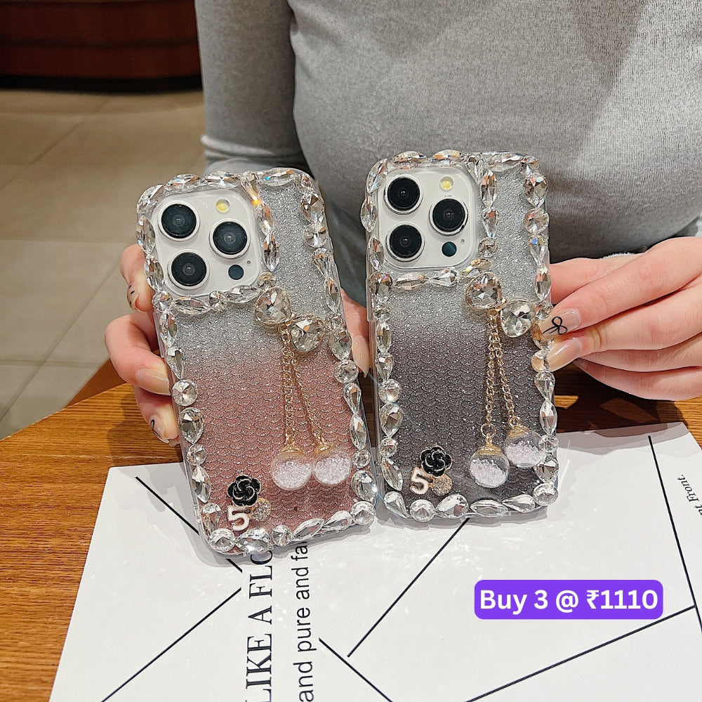 Crystal Diamond Handmade Transparent Phone Case - iPhone 16 Plus