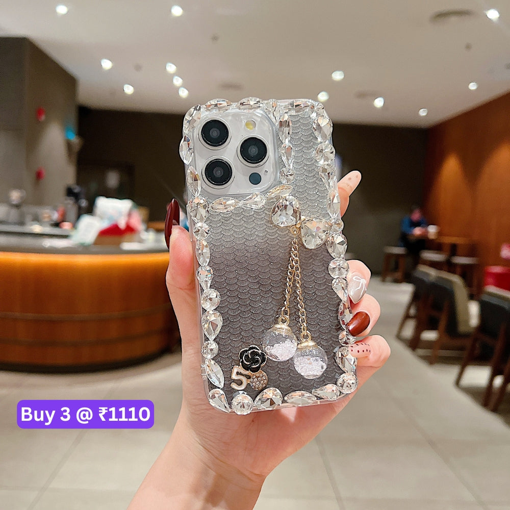 Crystal Diamond Handmade Transparent Phone Case - iPhone 16 Plus