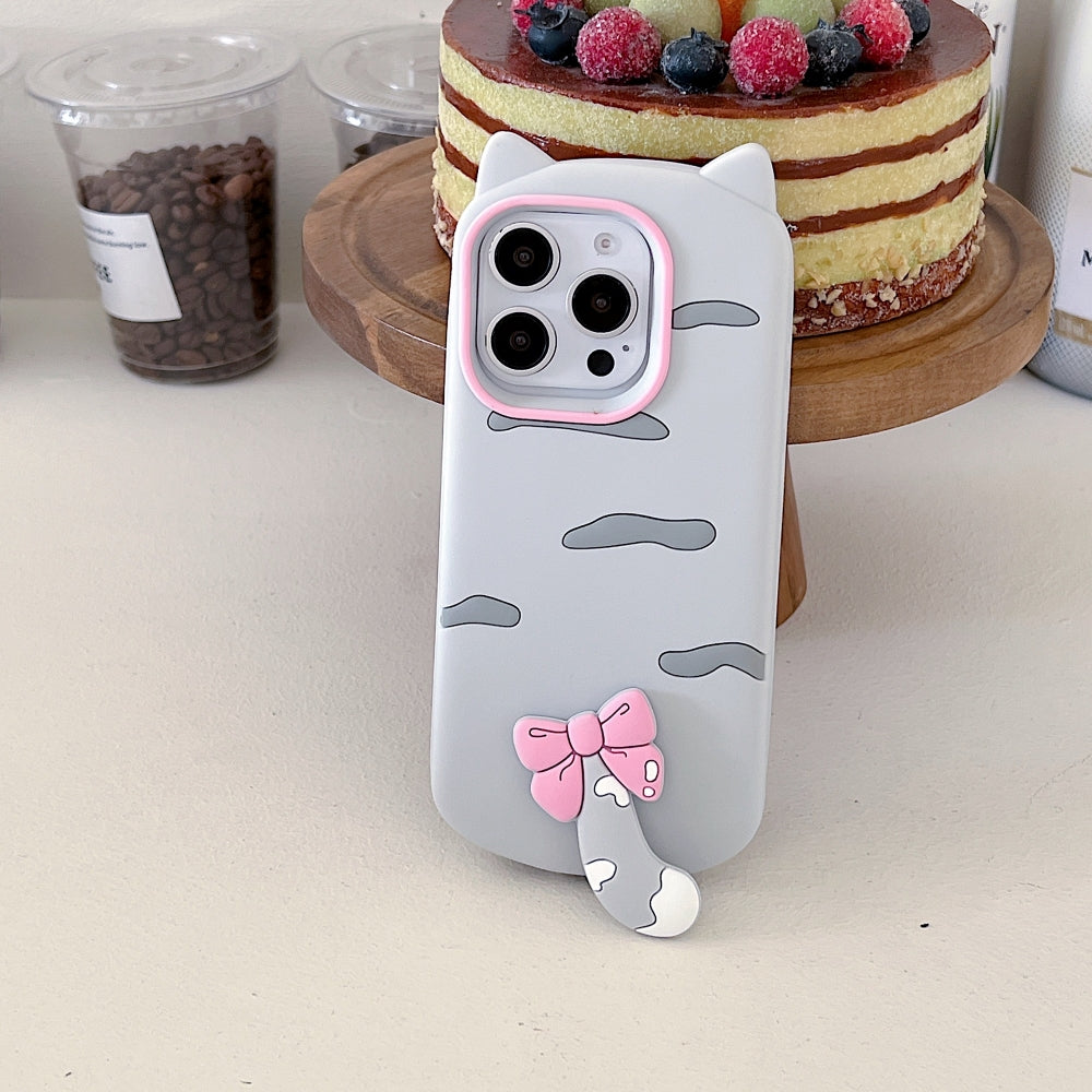 Cute Little Cat Phone Case with A Rotated Tail - iPhone 14