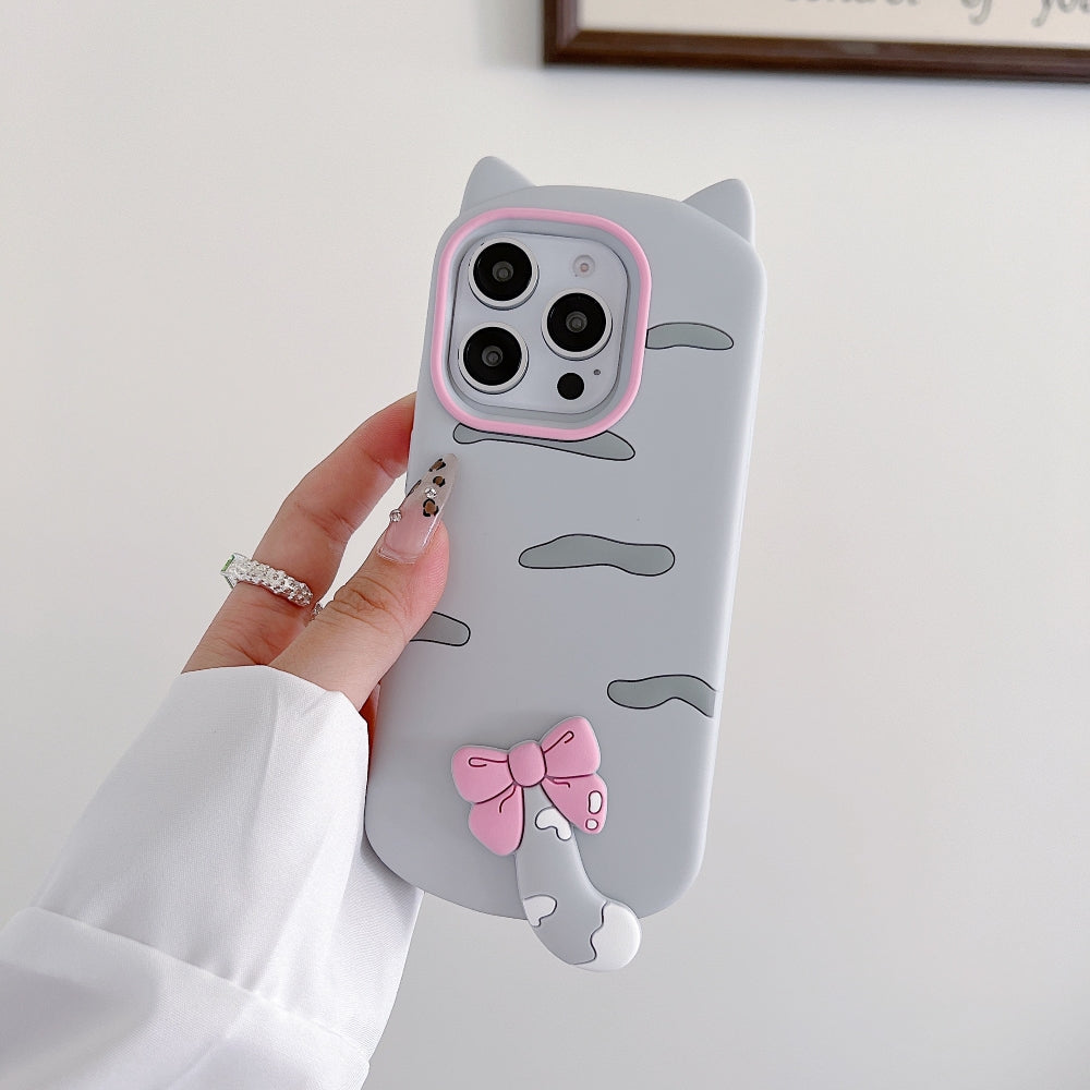 Cute Little Cat Phone Case with A Rotated Tail - iPhone 14