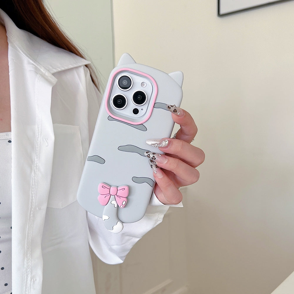 Cute Little Cat Phone Case with A Rotated Tail - iPhone 14