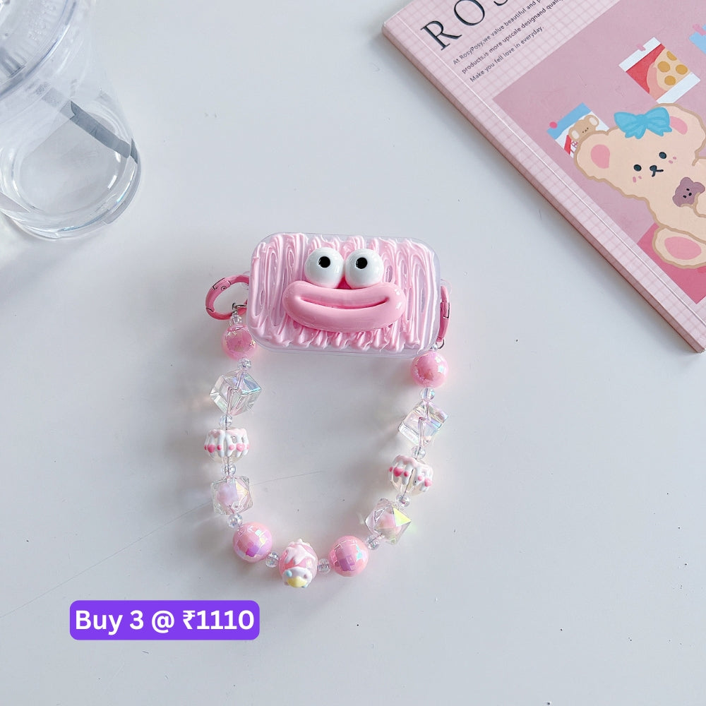 Cute Mini Cartoon Toy Flip Mirror Universal Stand with Crystal Bracelet