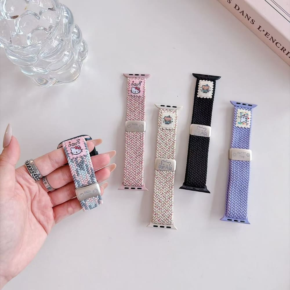 Cute Puppy Braided Nylon Watch Belt