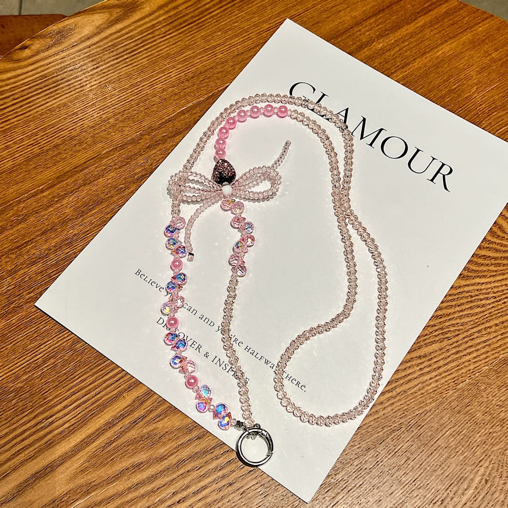 Diamond Bow Drop Phone Chain | Phone Strap