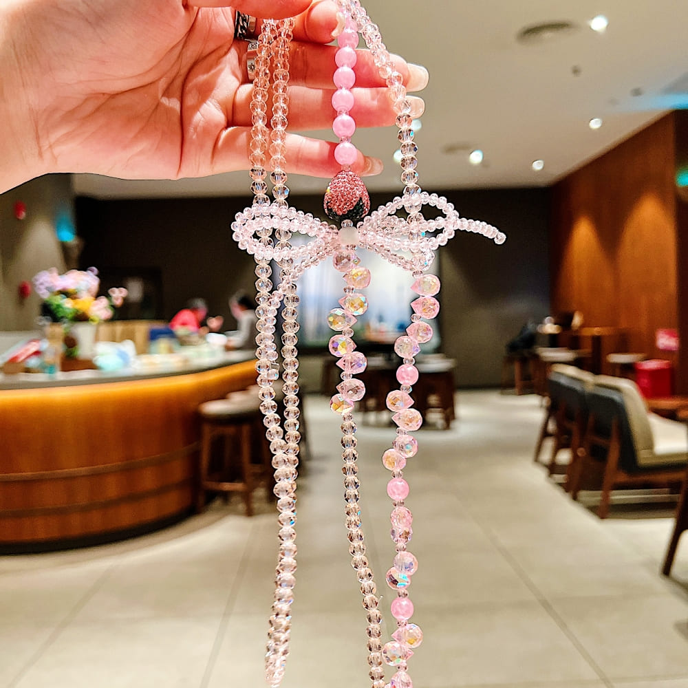 Diamond Bow Drop Phone Chain | Phone Strap