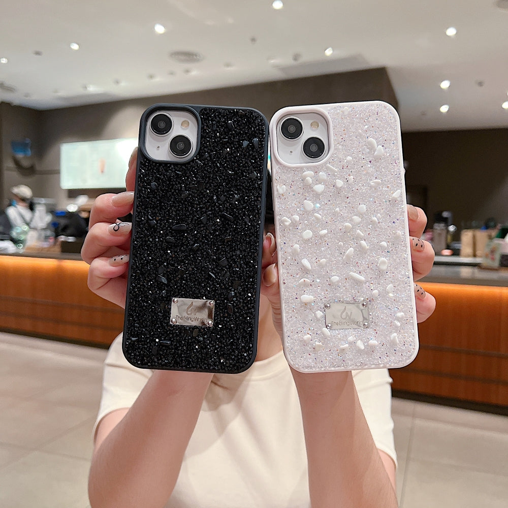 Diamond Studded Pattern Glittery Phone Case - iPhone 15 Pro Max