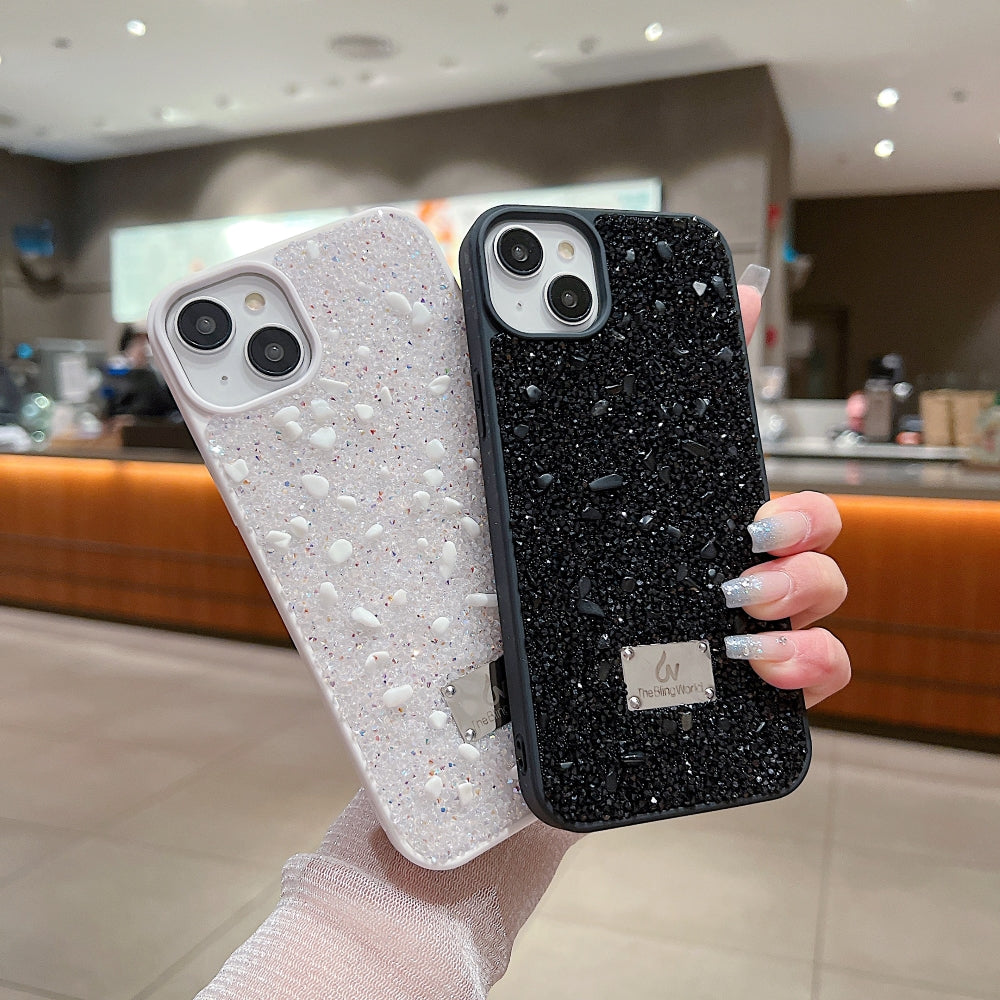 Diamond Studded Pattern Glittery Phone Case - iPhone 15 Pro Max