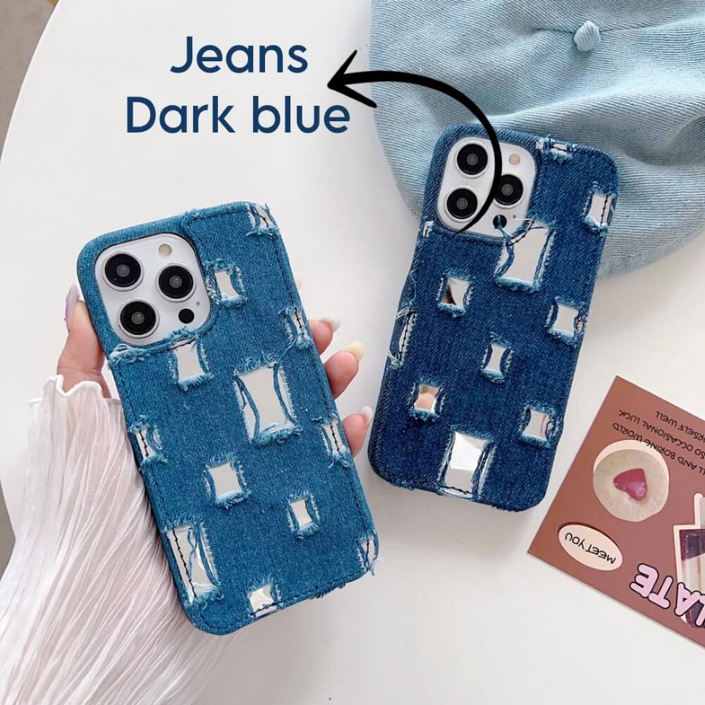 Distressed Denim Fashion Jeans Case - iPhone 14