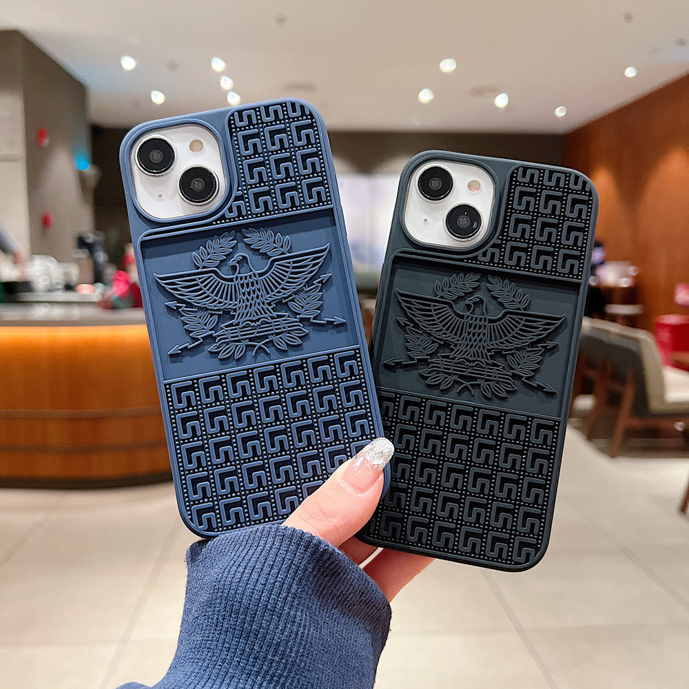 Creative Eagle Embossed Shockproof TPU (Soft) Phone Case - iPhone 15