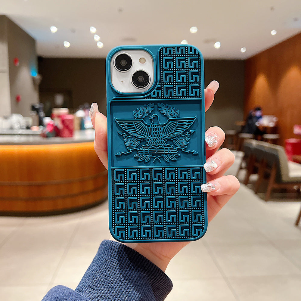 Creative Eagle Embossed Shockproof TPU (Soft) Phone Case - iPhone 15