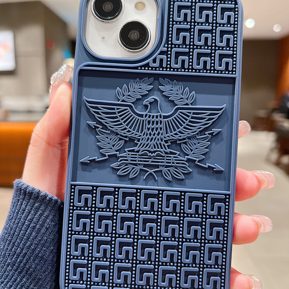 Creative Eagle Embossed Shockproof TPU (Soft) Phone Case - iPhone 15