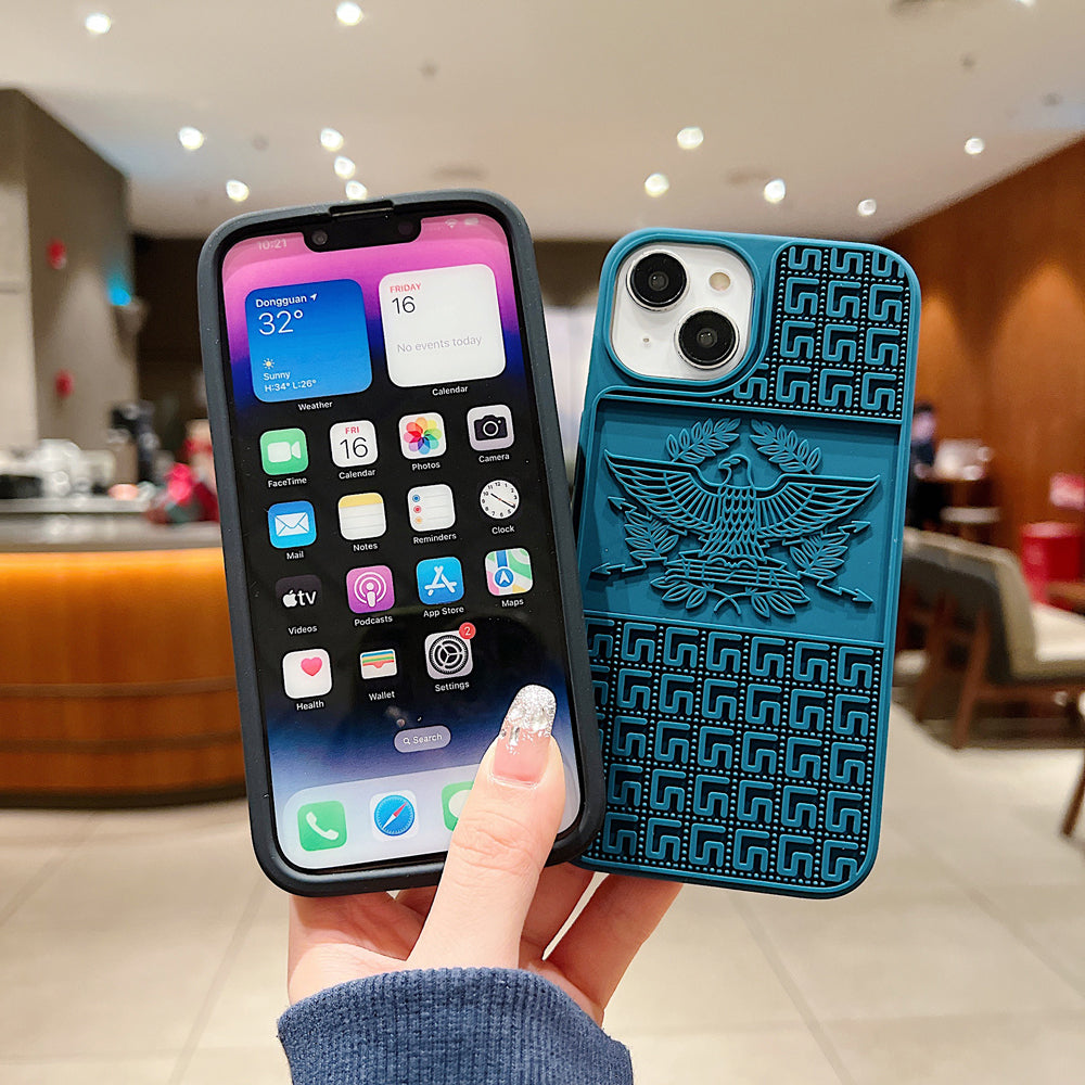 Creative Eagle Embossed Shockproof TPU (Soft) Phone Case - iPhone 15