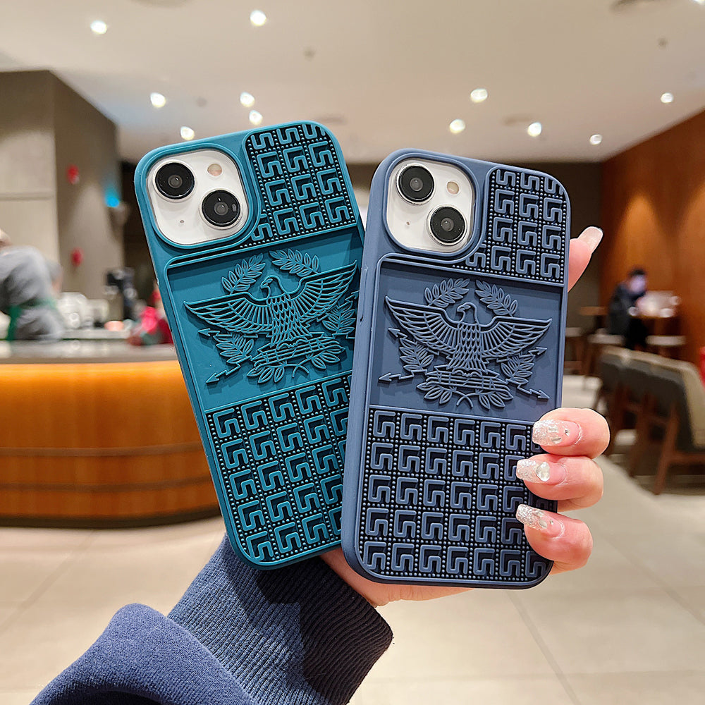 Creative Eagle Embossed Shockproof TPU (Soft) Phone Case - iPhone 15