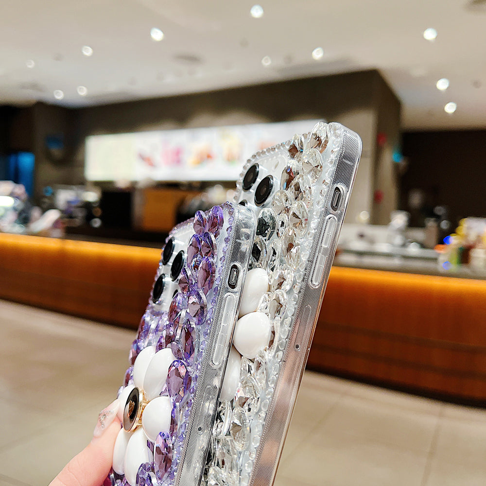 Handmade Flower Decor Glitter Diamond Case - Samsung S21FE