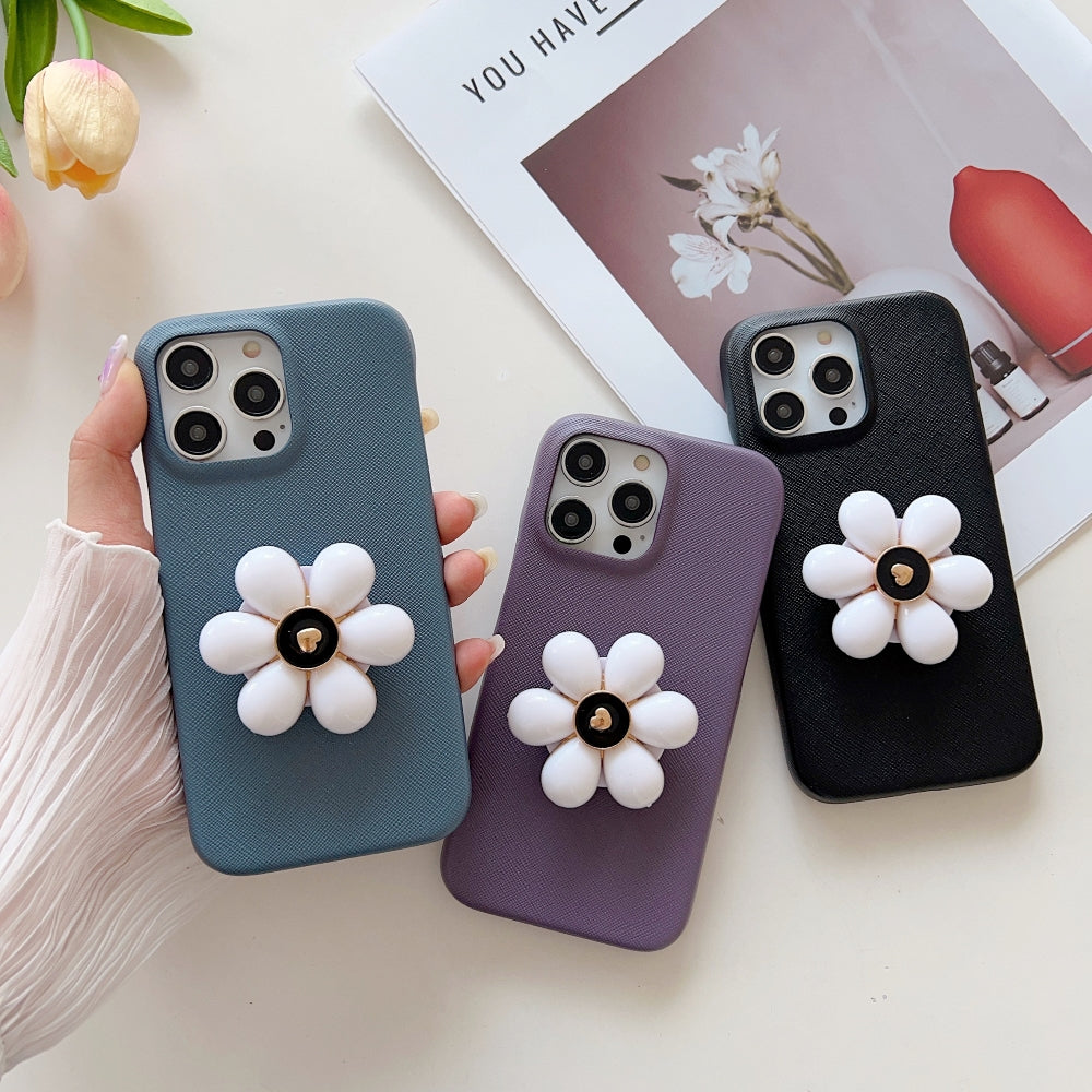 Flower Popsocket Shockproof PC Hard Phone Case iPhone 14 Pro Max