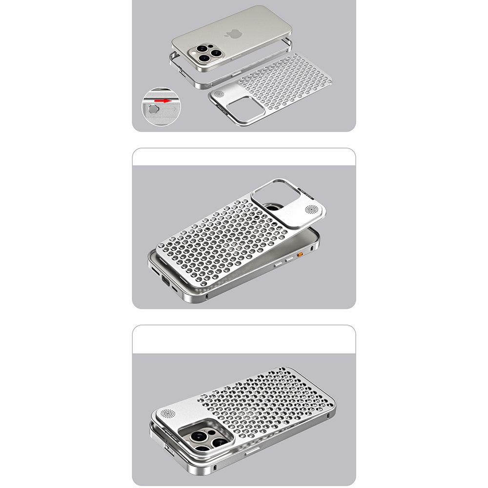 Aluminum Full Metal Mesh Heat Sink Phone Case - iPhone 14