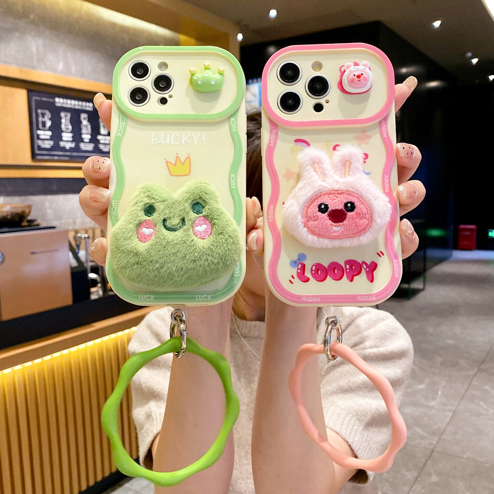 Fur Cartoon Wave Style Color Printing TPU (Soft) Camera Protection Phone Case - iPhone 14 Pro Max