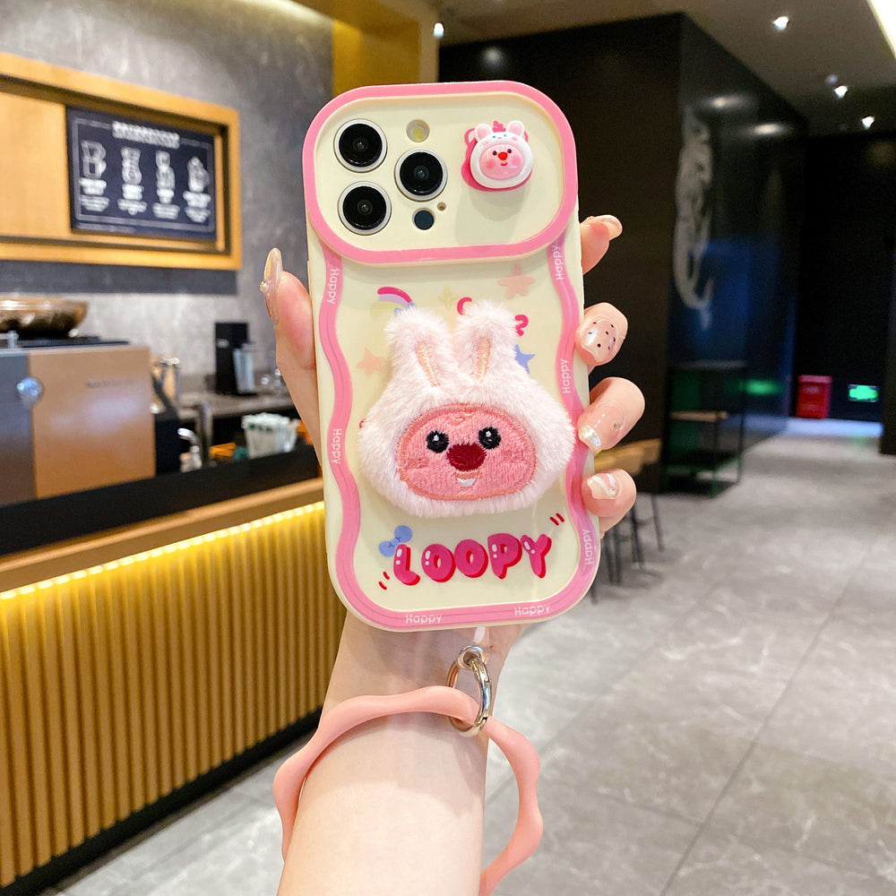 Fur Cartoon Wave Style Color Printing TPU (Soft) Camera Protection Phone Case - iPhone 14 Pro Max