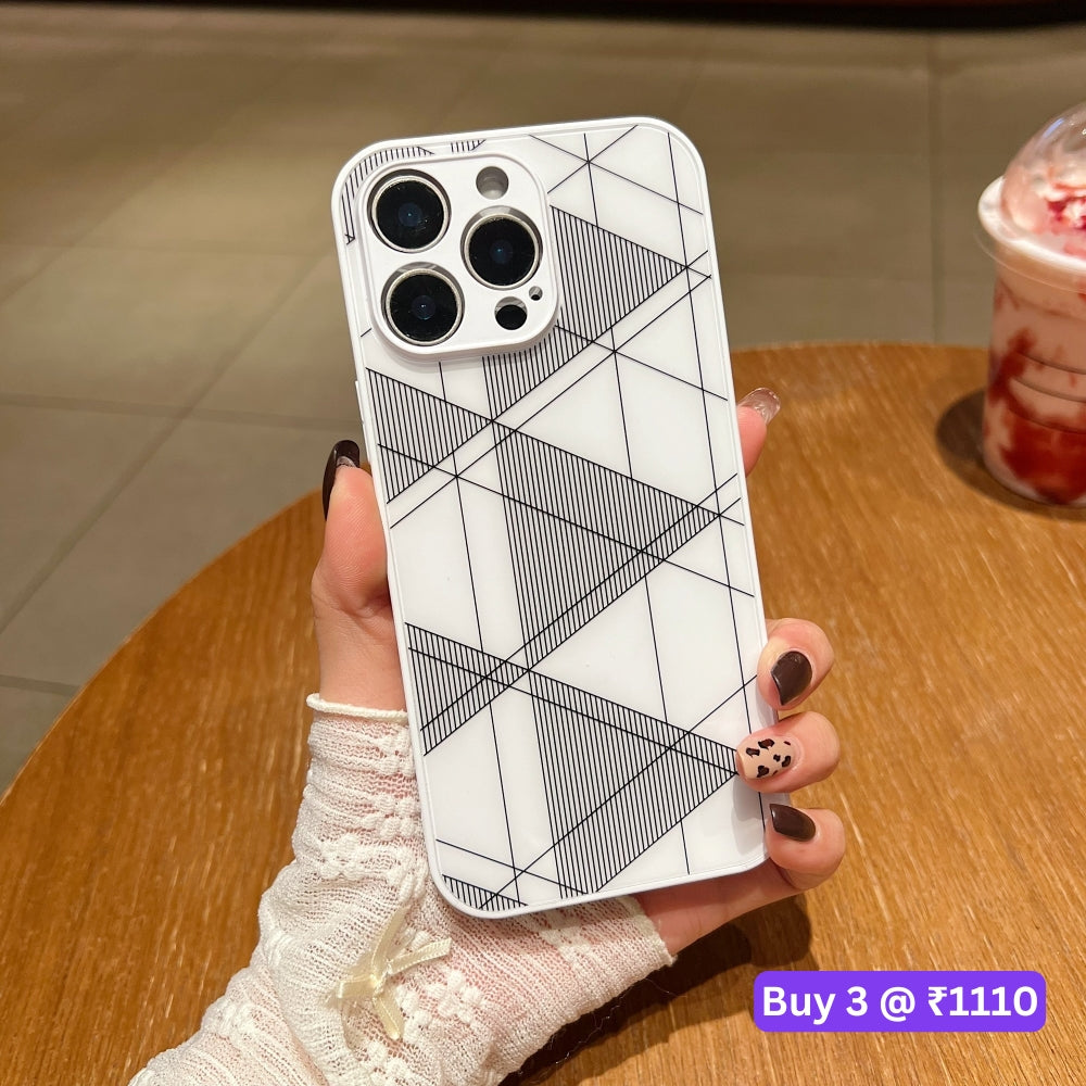 Geometric Pattern PC (Hard) Camera Protection Phone Case - iPhone 16 Pro Max