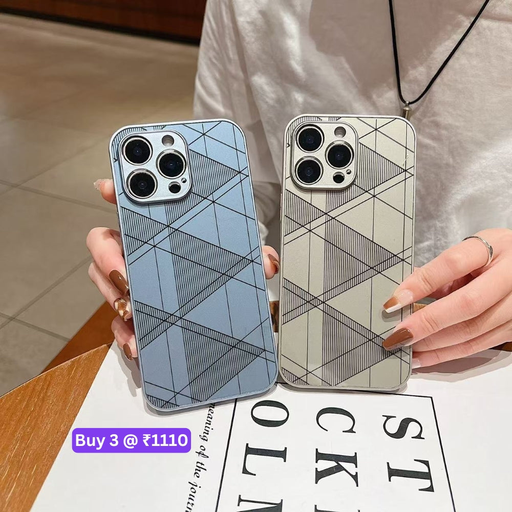 Geometric Pattern PC (Hard) Camera Protection Phone Case - iPhone 16 Pro Max