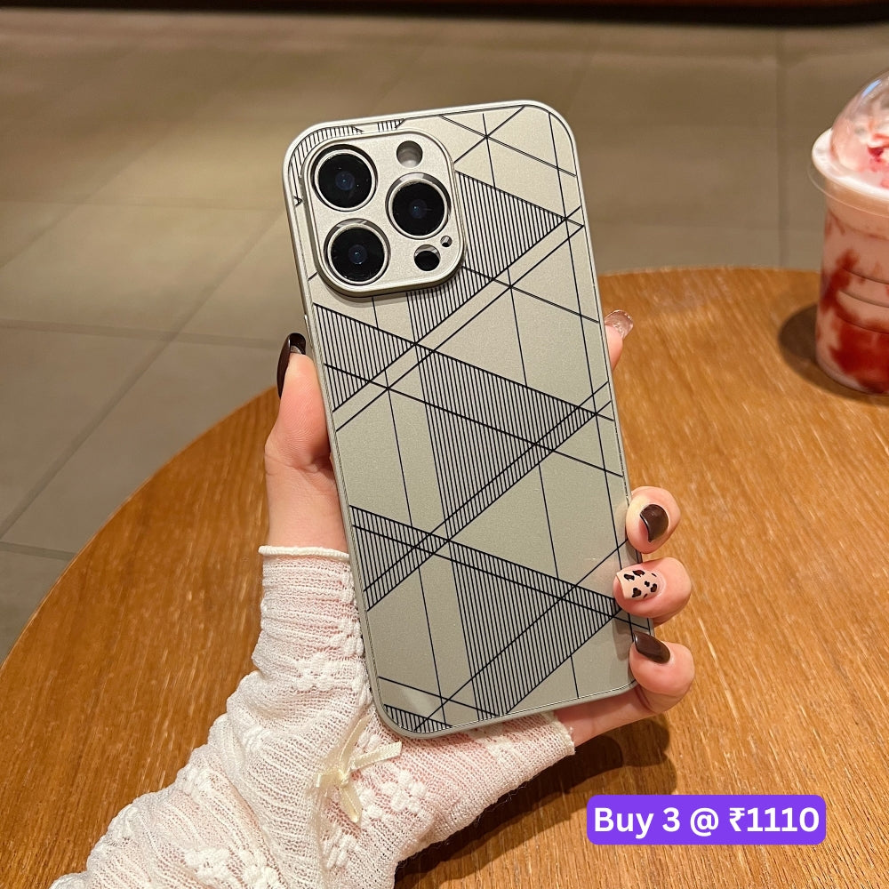 Geometric Pattern PC (Hard) Camera Protection Phone Case - iPhone 16 Pro Max