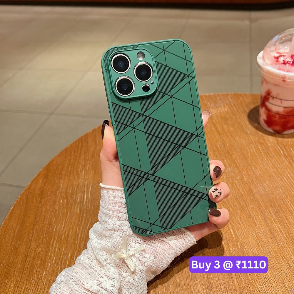 Geometric Pattern PC (Hard) Camera Protection Phone Case - iPhone 16 Pro Max