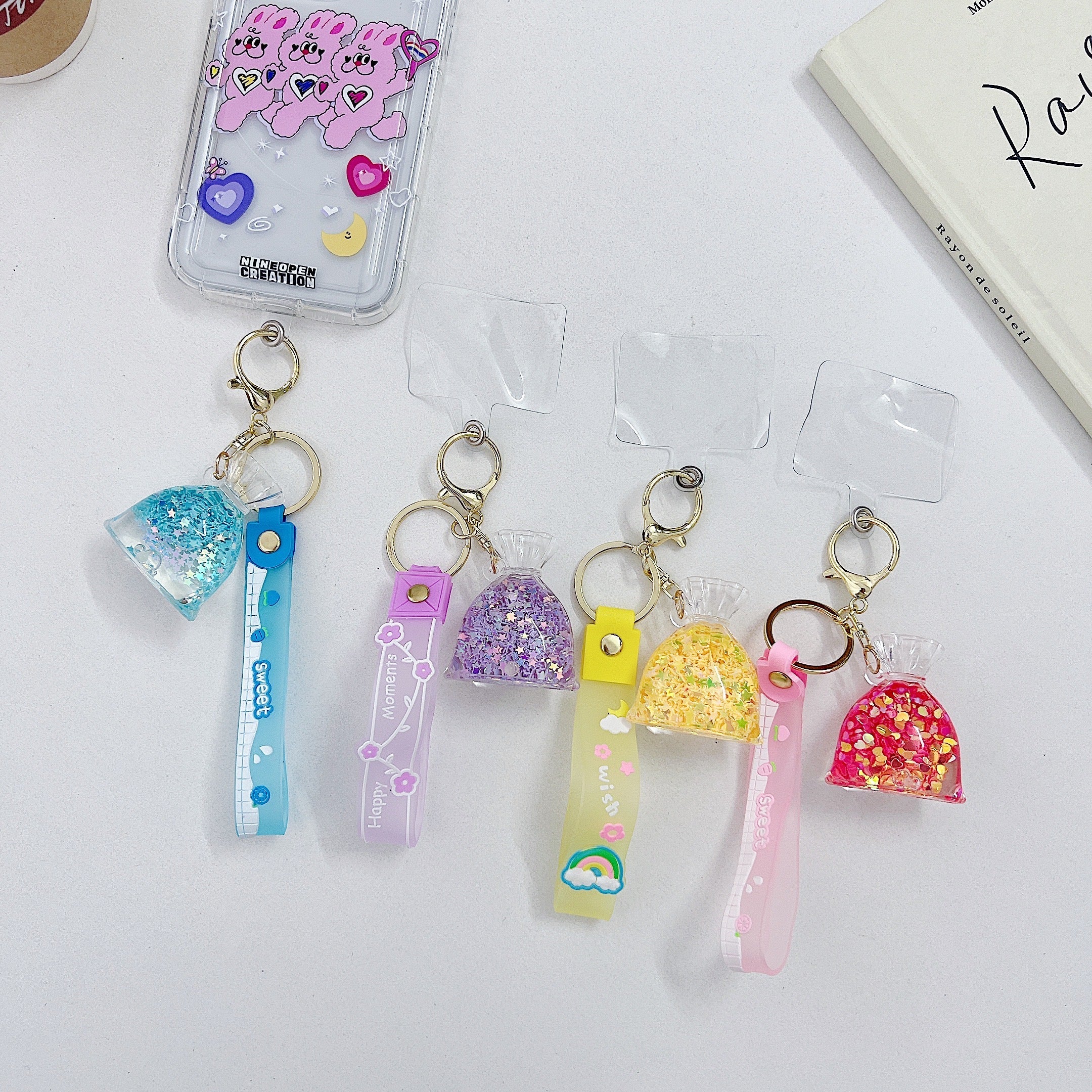 Floating Liquid Glitter Pouch Phone Charm | Keychain | Handbag Charm