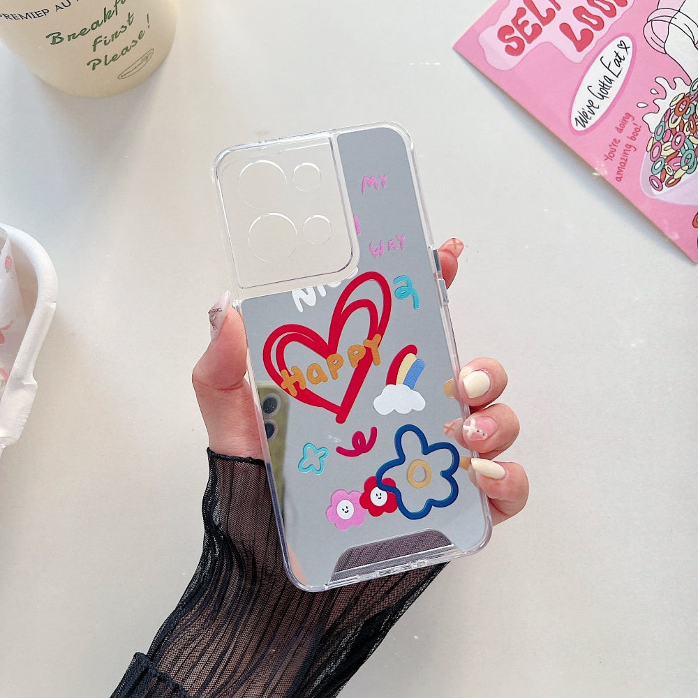 Graphic Mirror Printed TPU(Soft) Phone Case - Oppo Reno 8