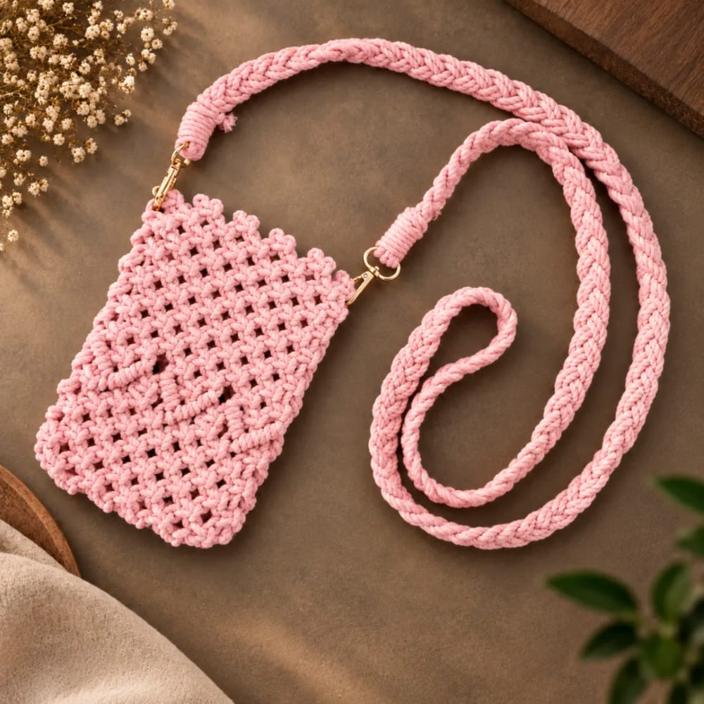 Handwoven Beige Crossbody Bag with Braided Strap