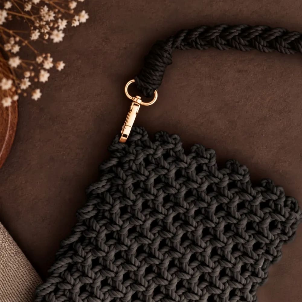 Handwoven Beige Crossbody Bag with Braided Strap