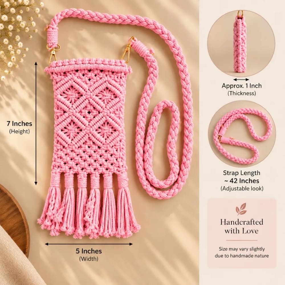 Handwoven Cream Crossbody Bag with Diamond Pattern & Fringe Tassels