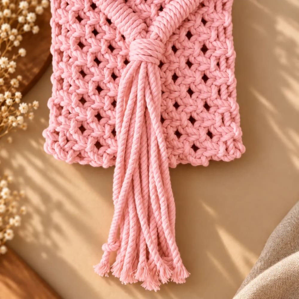 Handwoven Macrame Purse with Braided Strap